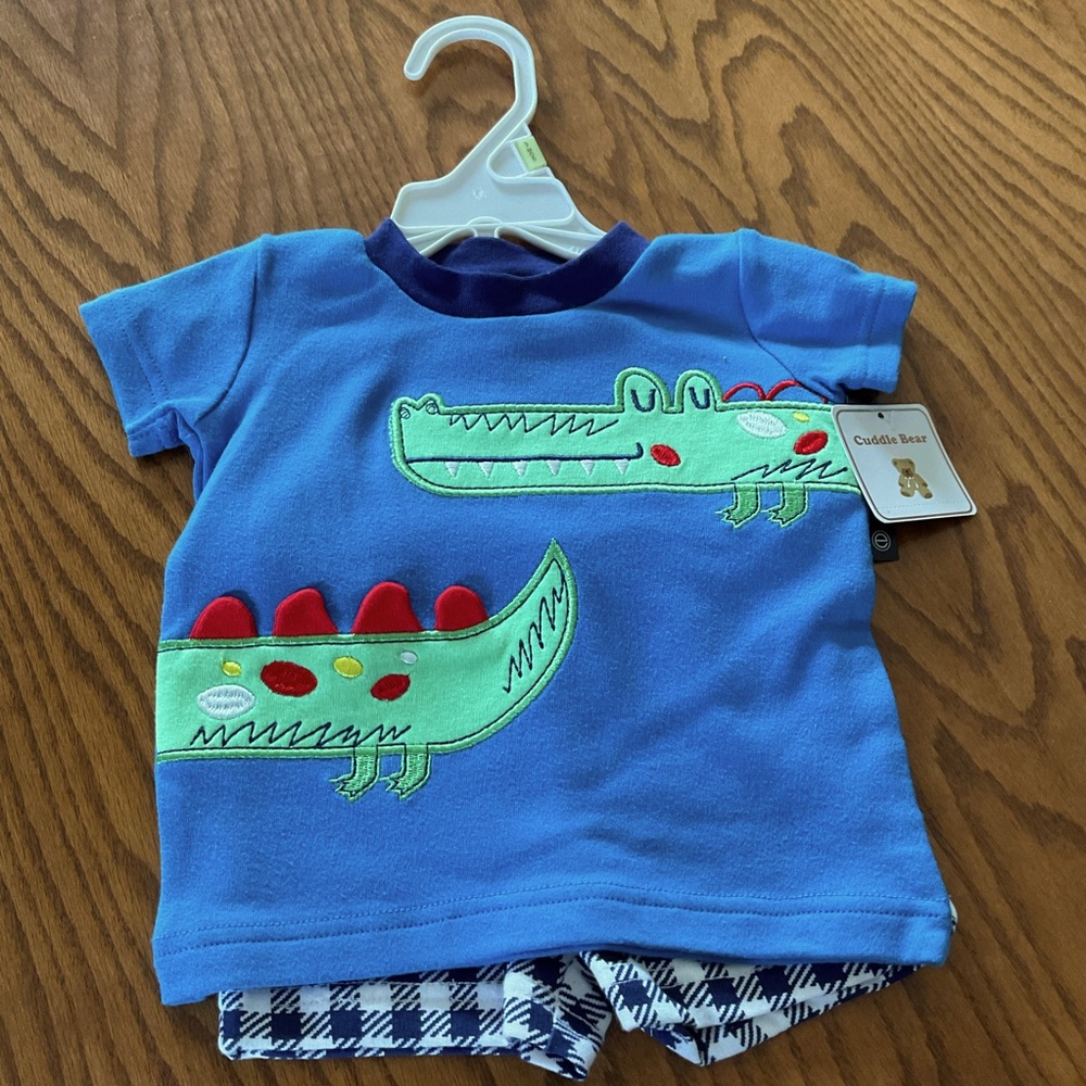 NWT Cuddle Bear 2-Pc Baby Boy Outfit, Sz 3 Mos.